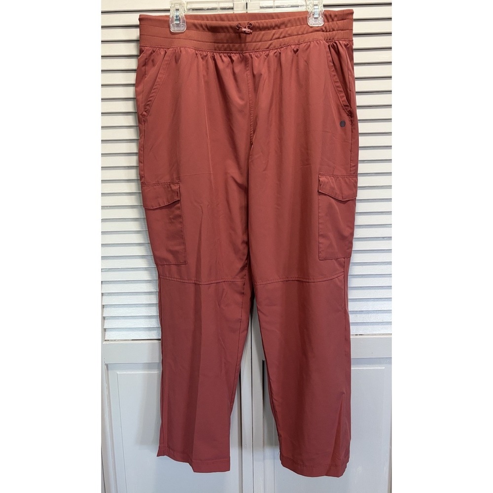 Apana Active Pants Elastic/Cord Band Waist Size XL Terracotta Cargo Lightweight‎
